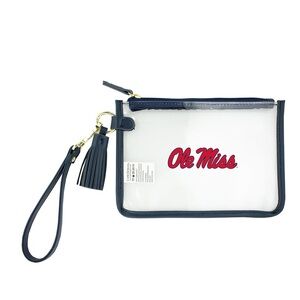 Clear Wristlet Pouch Capri Designs Ole Miss Rebels University of Mississippi
